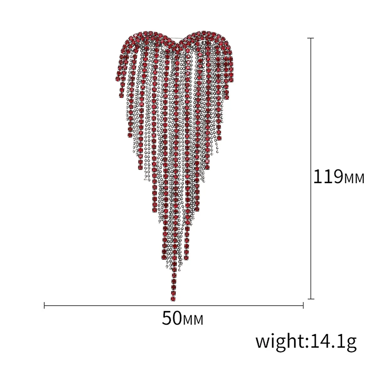 Tassel Heart Shape Brooches for Women Unisex Rhinestone Catching Chain Pins Office Party Friend Gifts Jewelry Accessories