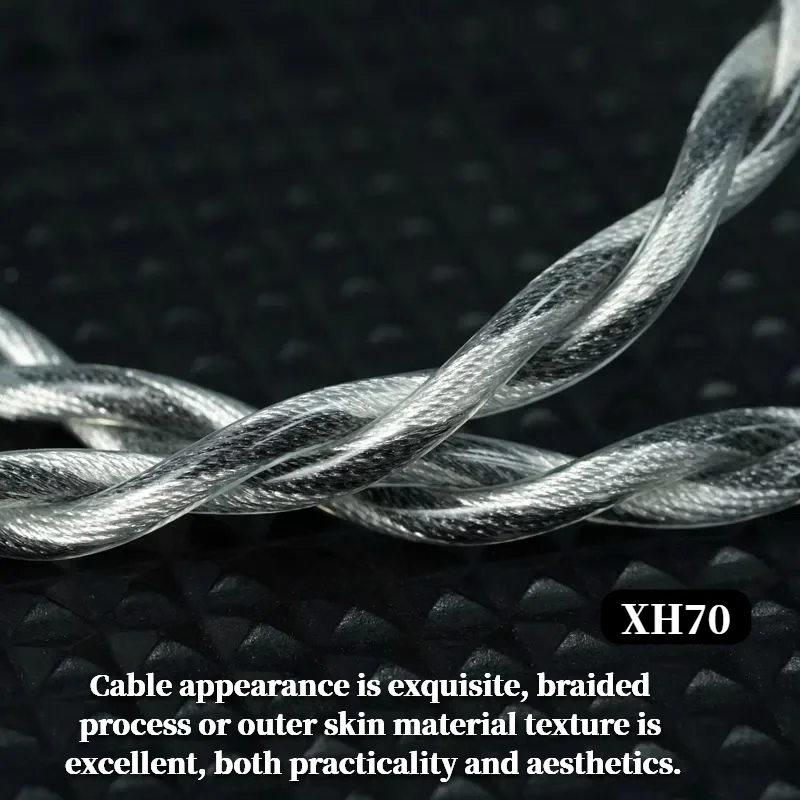 XINHS XH70 LITZ Structure 2-Core High Conductivity 7N OCC + Alloy Silver Copper Hybrid HIFI Headphones Upgrade Cable