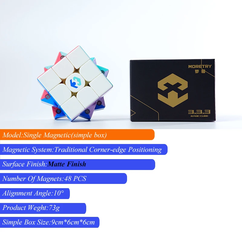 Cubo di velocità 3x3 Puzzle magico Giocattolo per bambini Finitura opaca Cubo professionale Cubo singolo magnetico per principianti Regalo di compleanno per ragazzi/ragazze