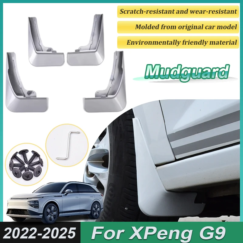 

Аксессуары для XPeng G9, 2022 2023 2024 2025, 4 шт., краска, переднее брызговик, брызговик, задние брызговики, крылья, колеса, автомобильные аксессуары