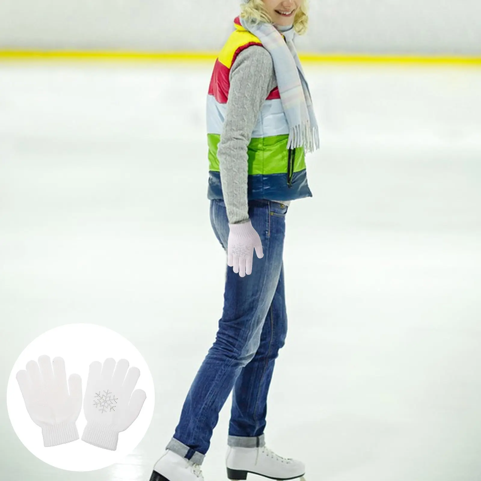 

1Pair Waterproof Warm Skiing Gloves for Women Portable Lightweight Soft Supple Material Gloves for Skating Snow Sports Hiking
