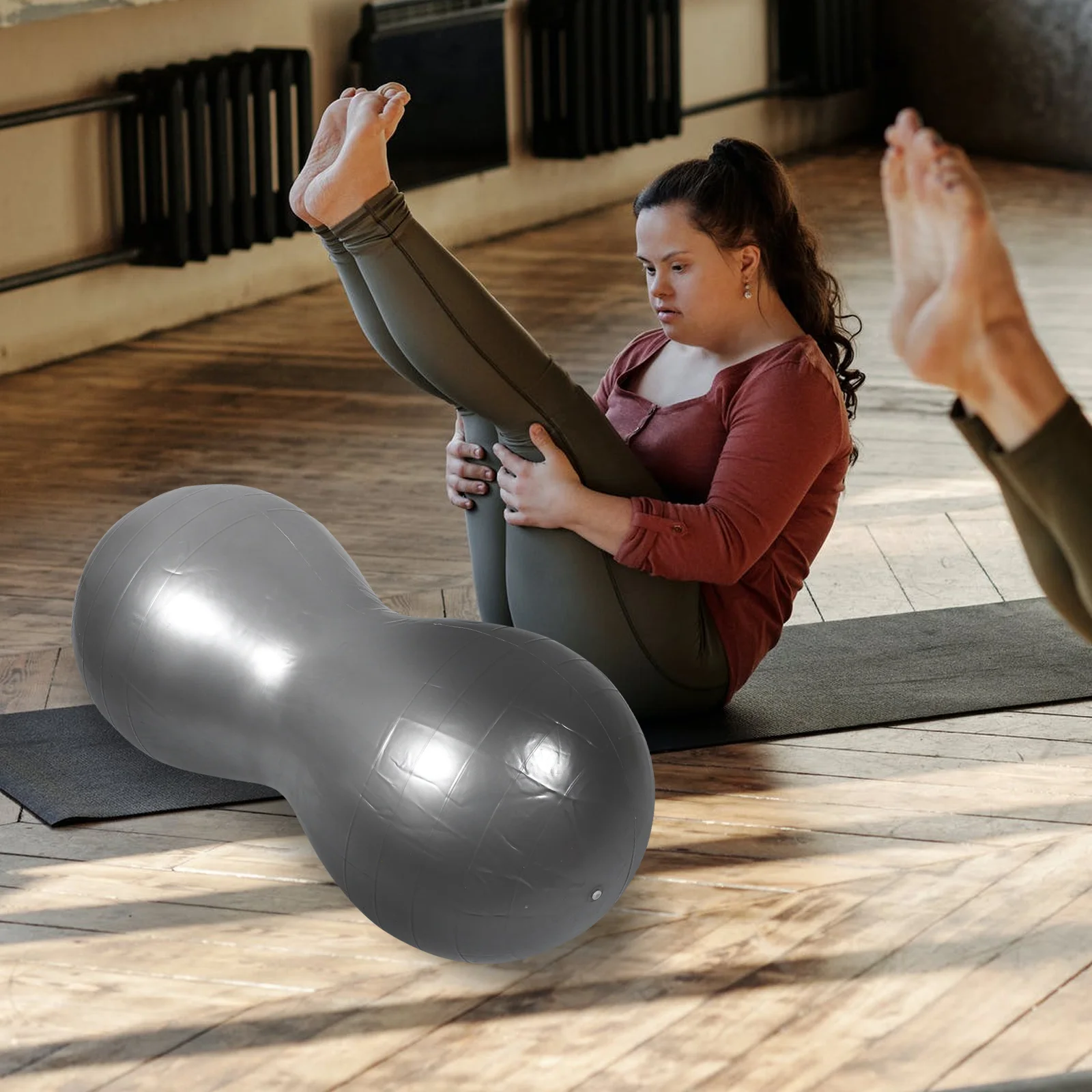 

1 set 1 Set Pvc Thickened Anti-Burst Yoga Peanut Ball For Balance Training Exercise Massage Fitness Equipment With Pump