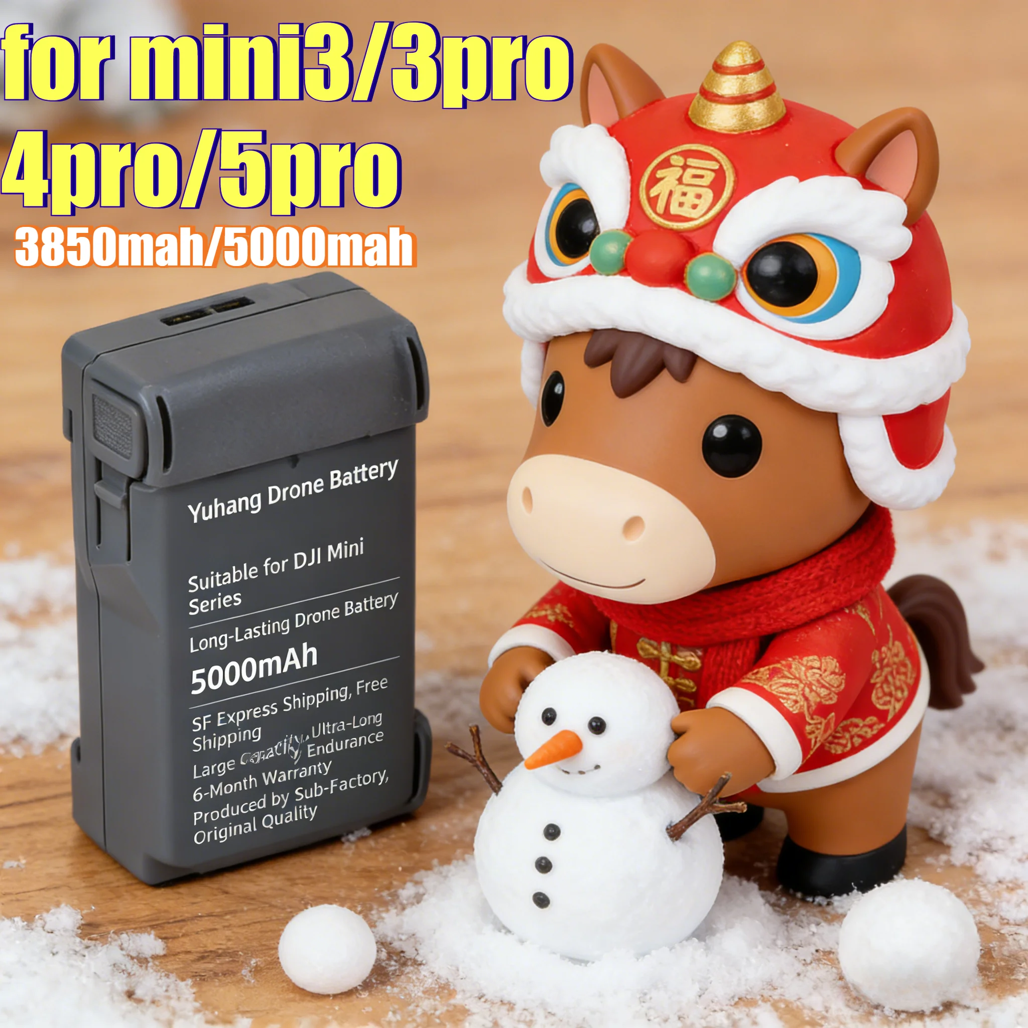 

Аккумулятор LiPo большой емкости 5000 мАч для дронов DJI Mini 3/Mini 3 Pro/Mini 4 Pro: замена с увеличенным временем полета и интеллектуальным чипом