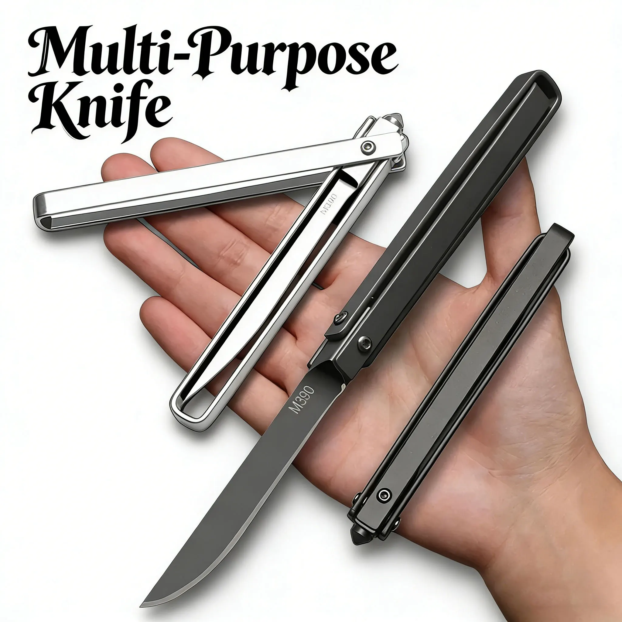 Premium M390 Mechanical Folding Knife - Multi-Function Portable for Kitchen, Camping & EDC