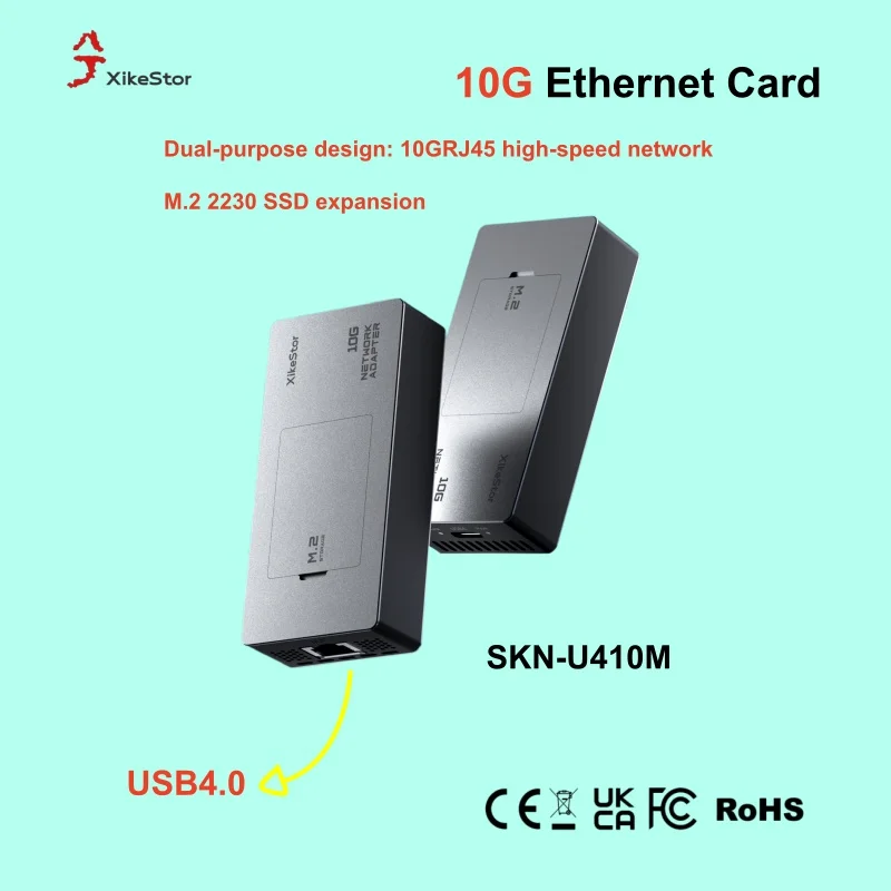 XikeStor 10G Network Card, Supports USB4.0, Thunderbolt 3, Thunderbolt 4 Interface, SKN-U410M