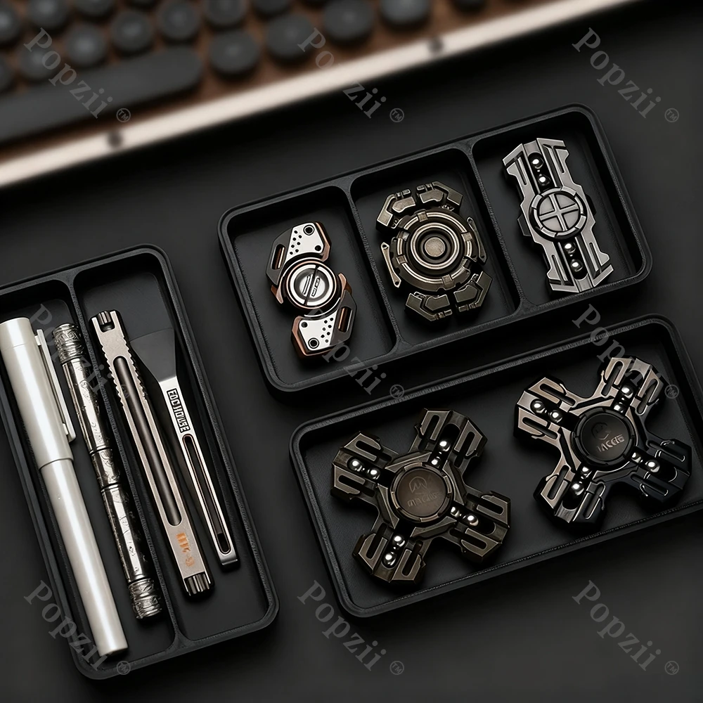 MONIZI EDC Fidgeting Toys Storage Tray Fidget Spinner Fingertip Gyro Pallet Table Ornament Storage Divided Plate Storage Tray