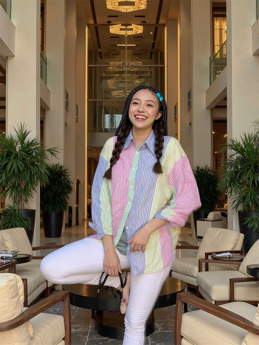 

Женская летняя рубашка с длинным рукавом в стиле пэчворк с бисером, съедобное дерево, грибок, кружевной воротник, галстук-бабочка, отделка, милая, простая, базовая, мягкая, женская