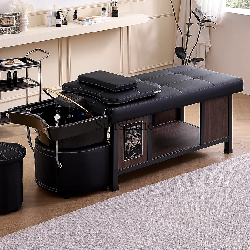 

High-grade ceramic basin head treatment shampoo bed water circulation fumigation stainless steel hair salon beauty salon