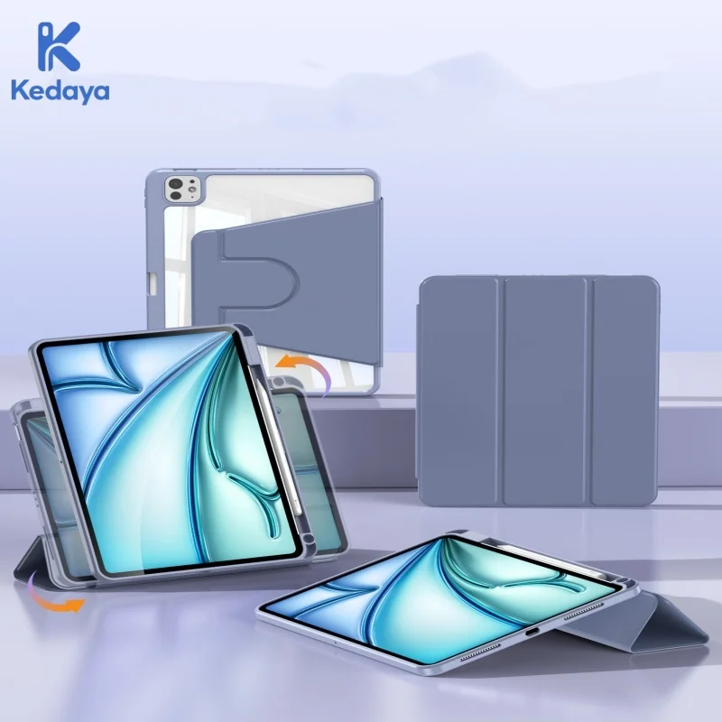 

Three-fold rotating flat plate shell For iPad10th/10.9in iPad 7/8/9th10.2in Air 4 5Pro 5/6th Air 2 9.7in Air3 Pro10.5 Mini 4 5 6
