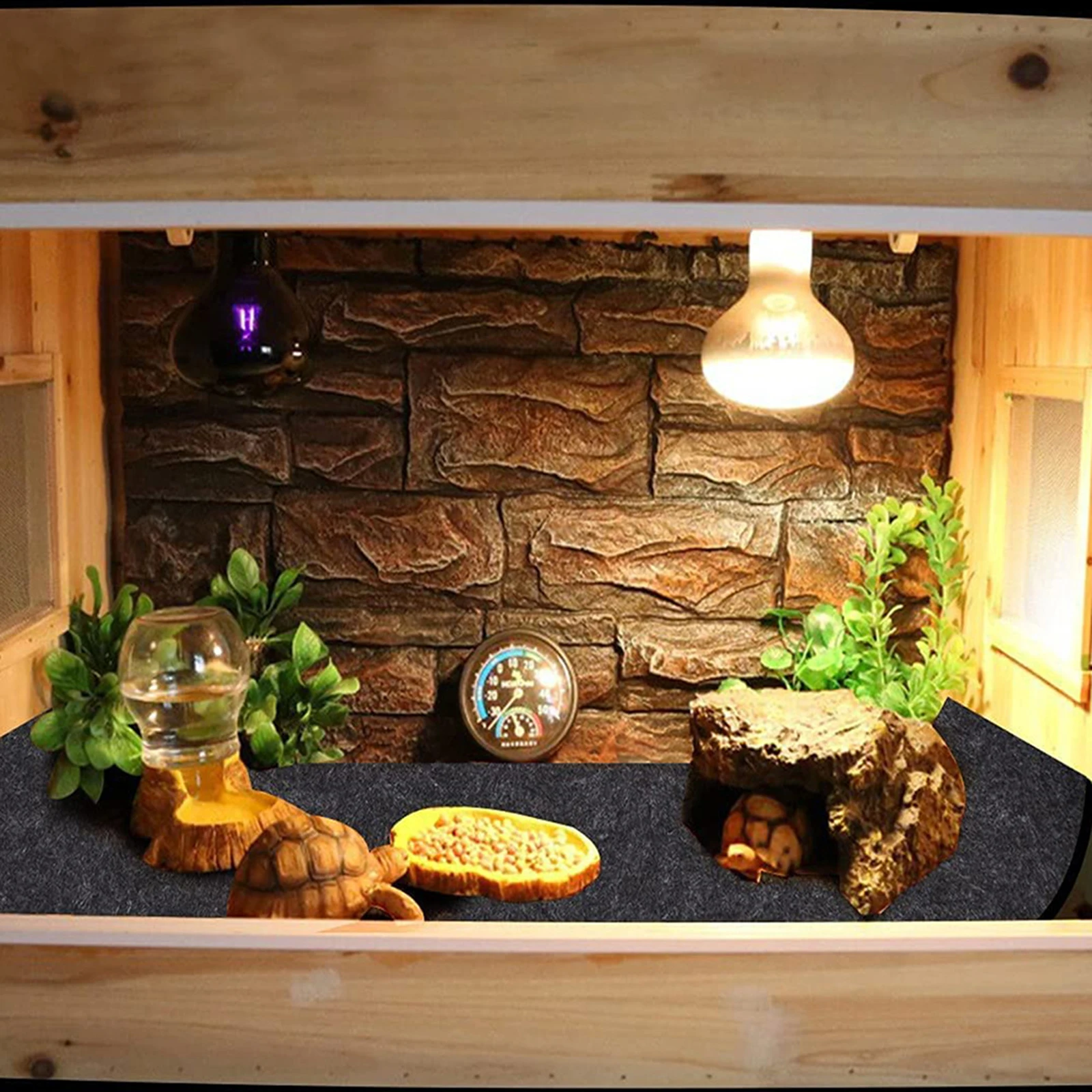 Reptile Carpet Reptile Mat Terrarium Bedding Landscape Pad Reptile Cage Mat Habitat Mat for Iguana Chameleon Snake