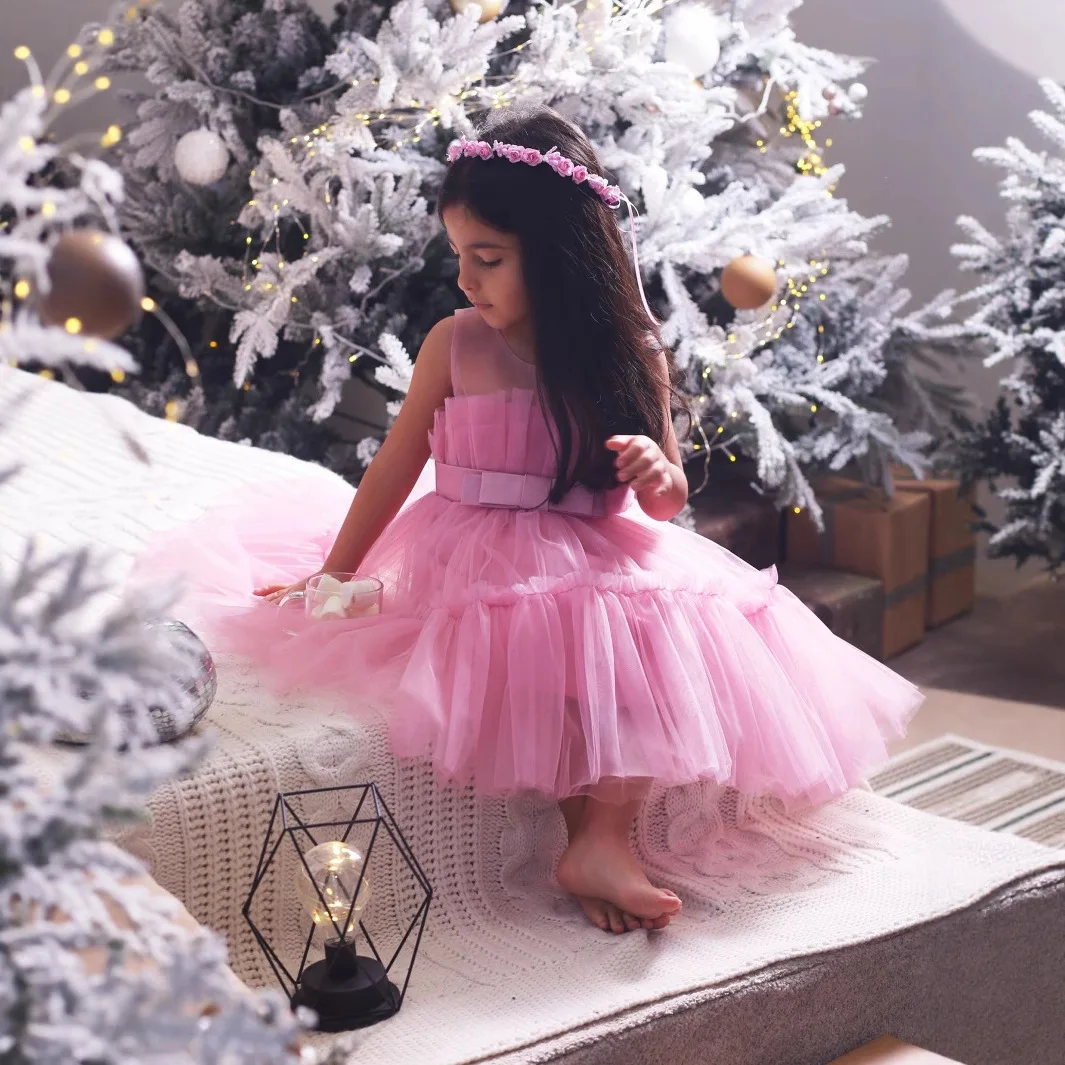 Children's Dress New Girls' Color Matching Tutu Cake Dress Children's Dress