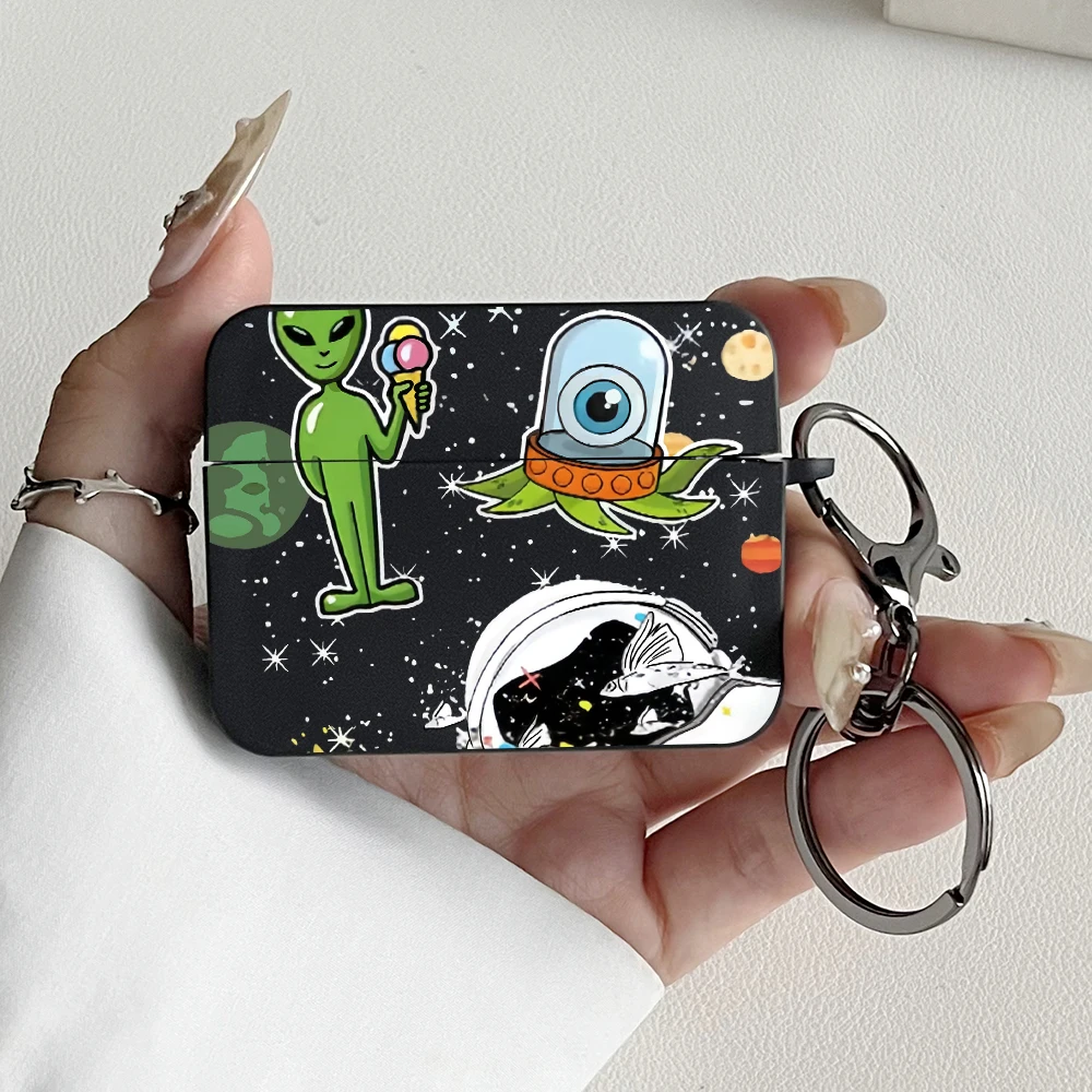 الكرتون الغريبة الفضاء نمط سماعات حالات ل AirPods برو 3/برو 2/برو سماعة حالة للصدمات الغطاء الواقي AirPods 1/2/3/4