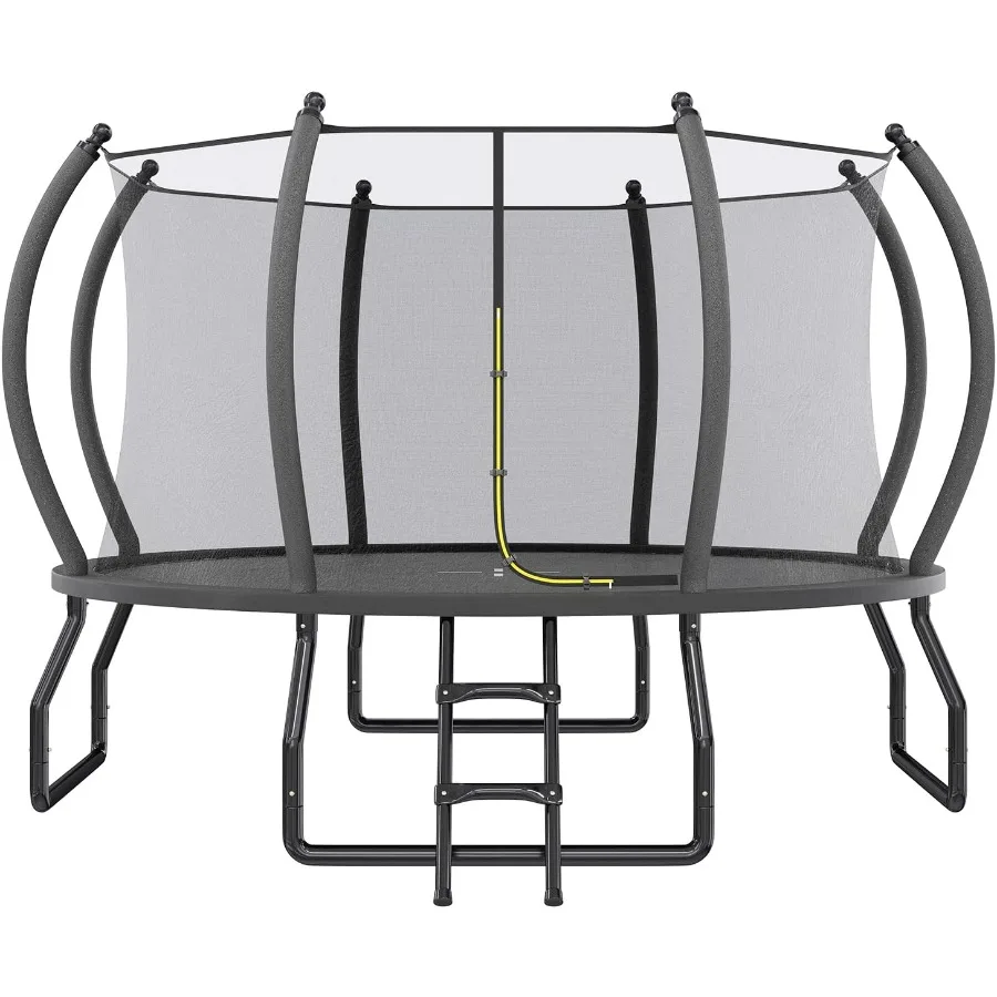 8FT 10FT 12FT 14FT 15FT 16FT ترامبولين خارجي مع شبكة وسلم للبالغين تصميم إطار توصيل سريع آمن إعادة #1