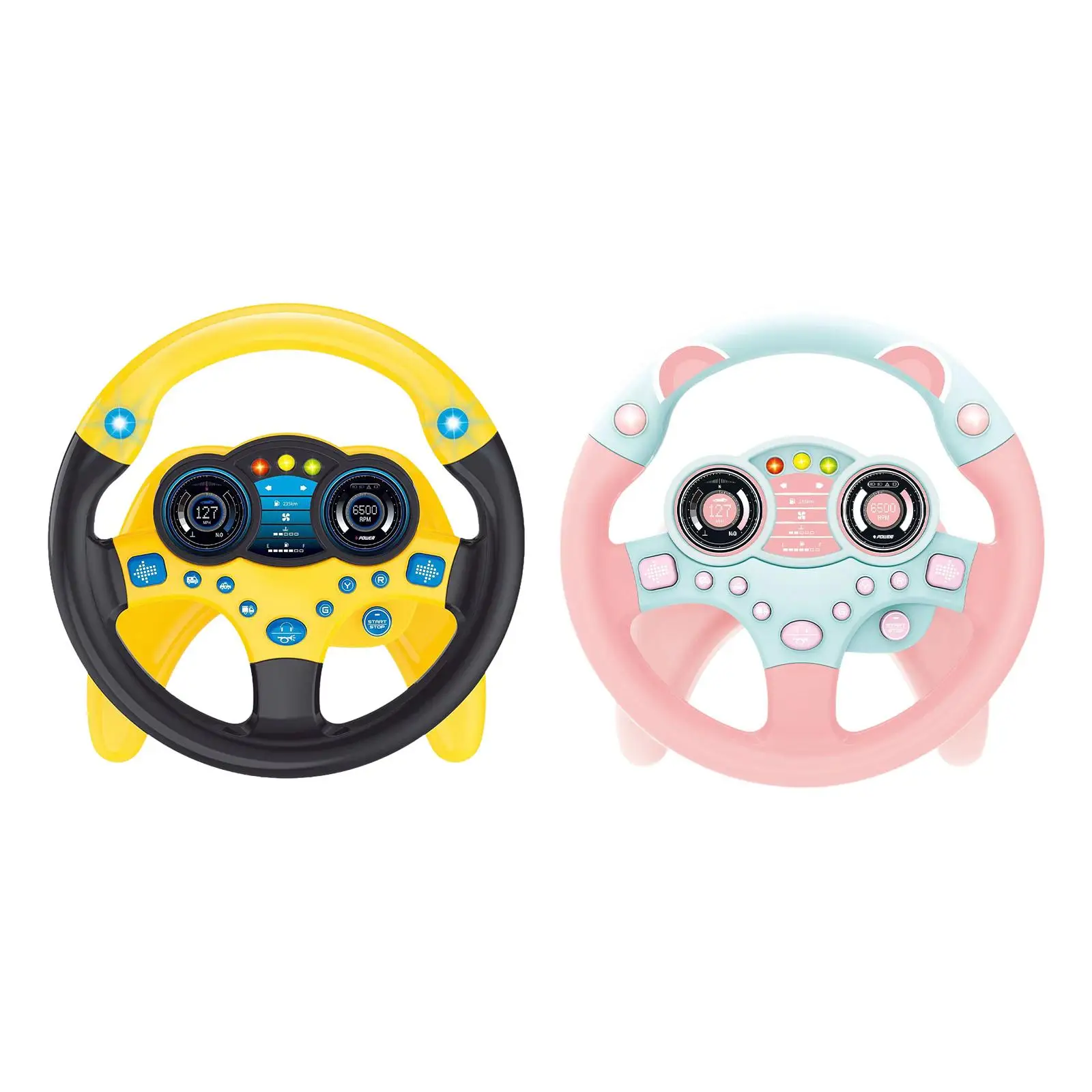 Kids Steering Wheel Toy Birthday Gifts with Music and Light for Car Backseat Baby Toys for Boys Girls Kids Toddlers Children