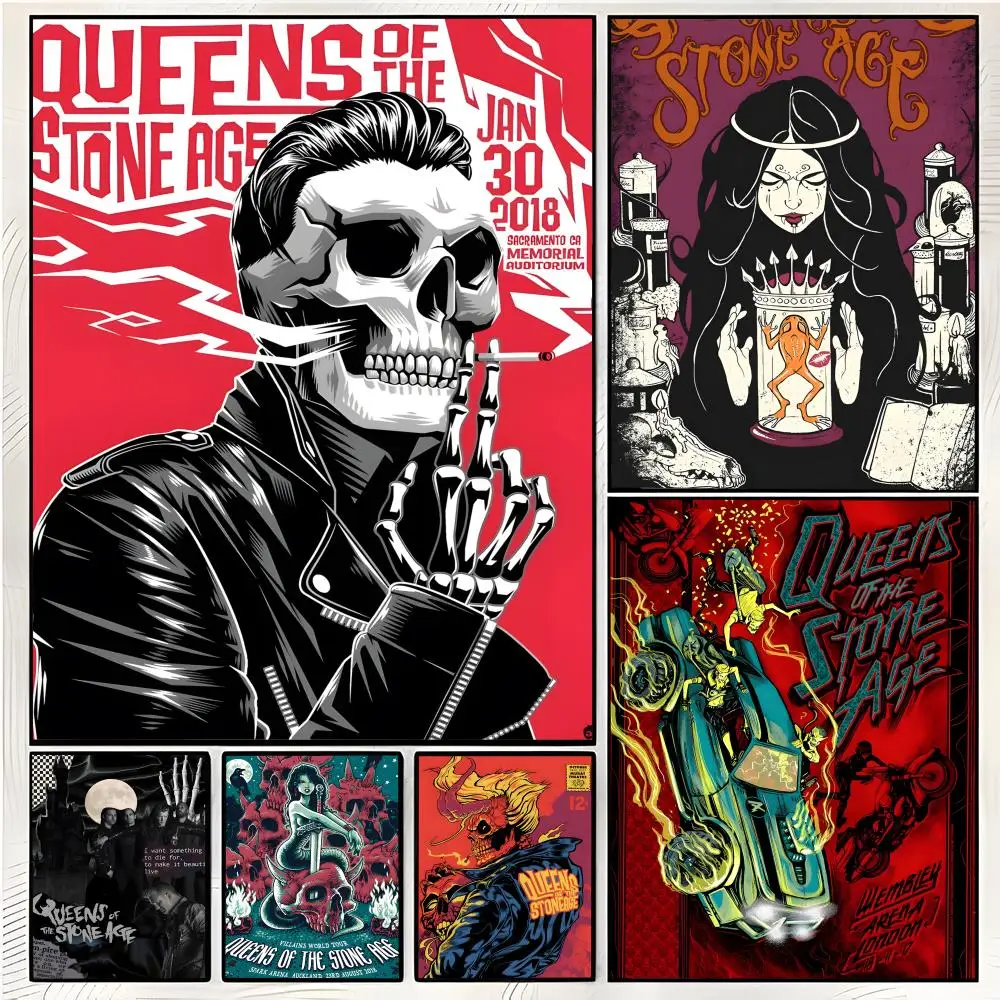 hard rock band Q-Queens Of The Stone Age Poster Superior Home Space Pub Indoor Decorative Art & Home Decor