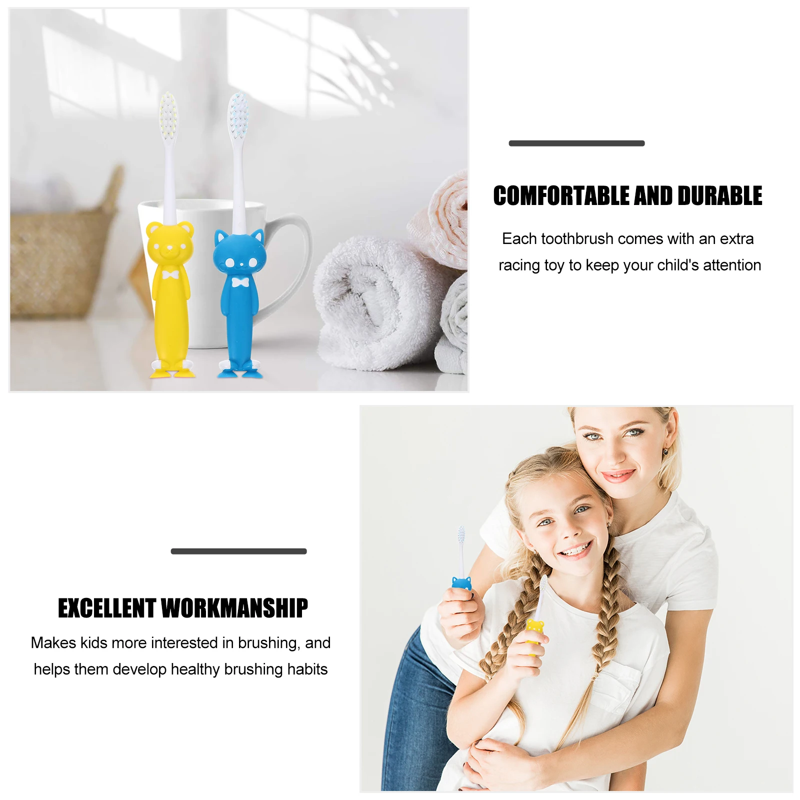 

Cartoon Toothbrush Manual Teeth Cleaning Brush With Suction Cup Toothbrushes Ergonomic Design Oral Care Stain