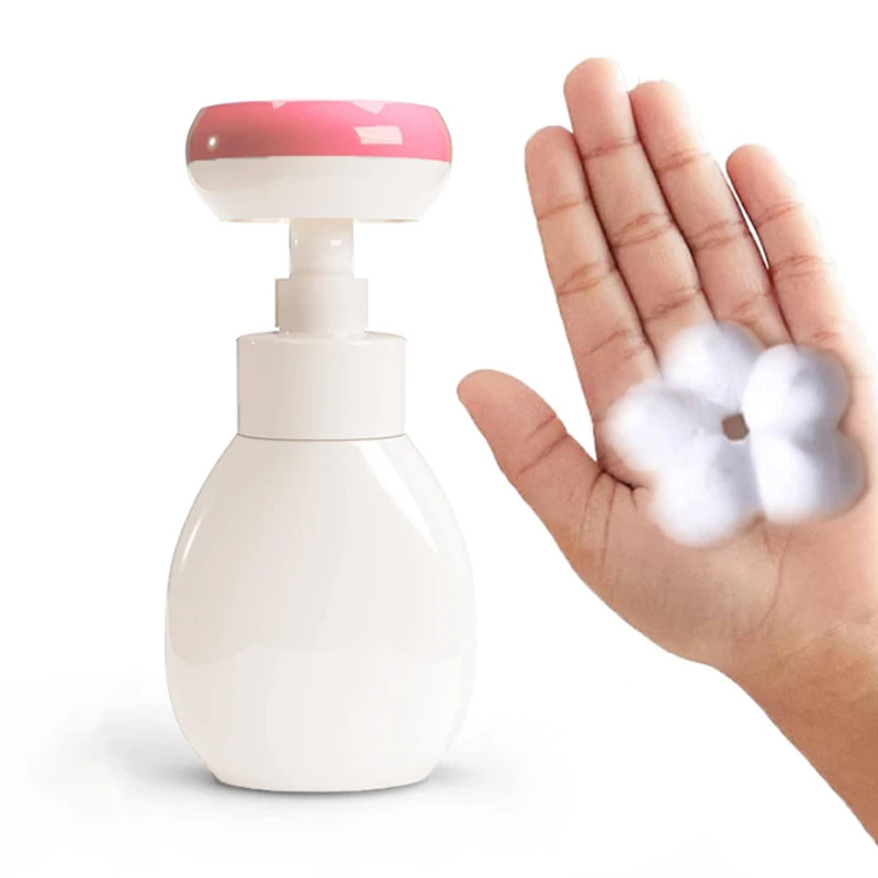 300ml Flower Mousse Press Type Pump Head For Children'S Hand Sanitizer Soap Solution Facial Cleansing Foam Bottle