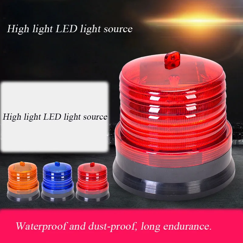 Magnetic Solar Warning Light High-light Energy Efficient LED Strobe Lights Night Site Wall Flashing Light