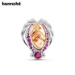 Hanreshe Medical Obstetric Luxury Baby Pin Brooch with Crystal Zircon Newborn Badge Gynecological Jewelry for Doctors Nurses