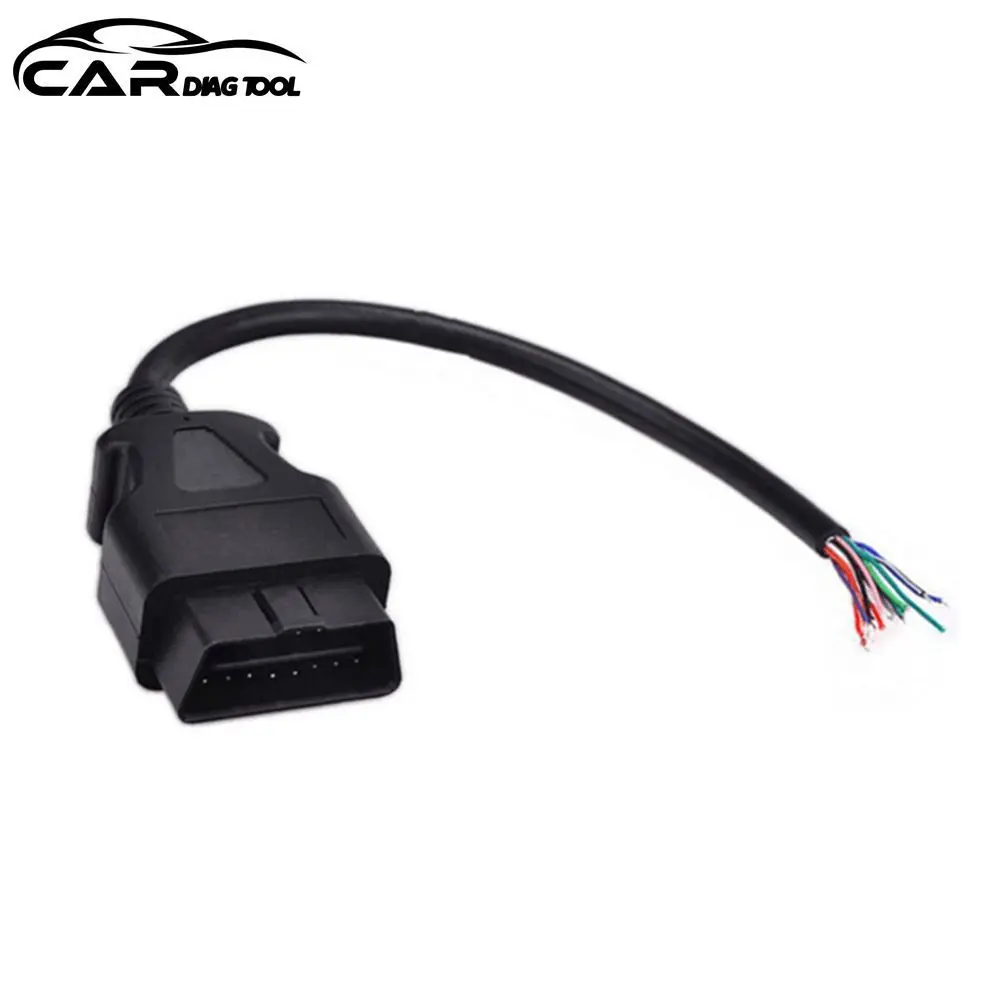 

OBD2 16Pin 30CM Male Plug Connector for ELM327 Extension Cable OBDII EOBD 16 Pin Opening Female Cable