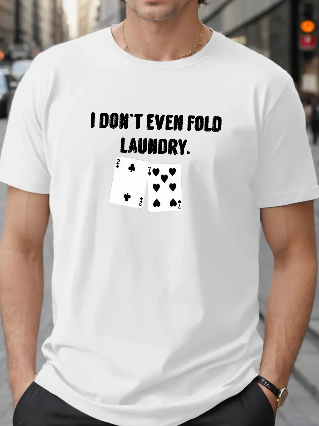 

Plus Size Short Sleeve Crew Neck T-shirt, Poker Cards Print Casual Sports Tee Tops for Summer Outdoor