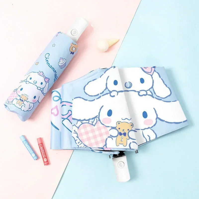 

Cartoon Sanrioed Umbrella Sunny Rain Dualuse Anime Cinnamoroll Pochacco Kuromi Melody Print Automatic Folding Umbrella Gift