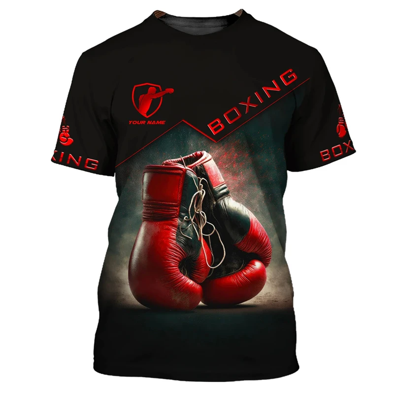 Trend Boxing Graphic T Shirts For Men Fashion Summer Short Sleeve 3D Printed Sports T-shirts Loose Streetwear Breathable Tees