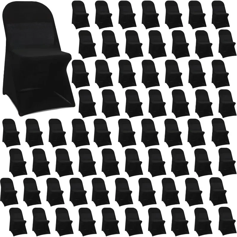 Spandex Stretch Folding Chair Covers Fitted Universal Chair Protector Removable Washable for Wedding Party Dining Banquet Event