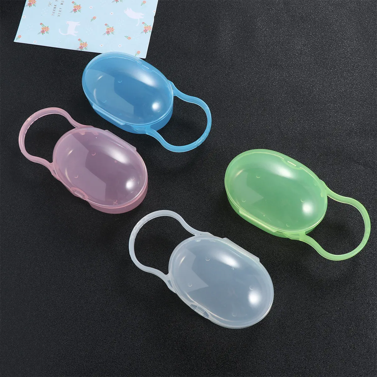 

4Pcs Pacifier Storage Case Baby Safe Portable Holder Box for Travel Home Use PP Material Dirt Resistant Clean Easy