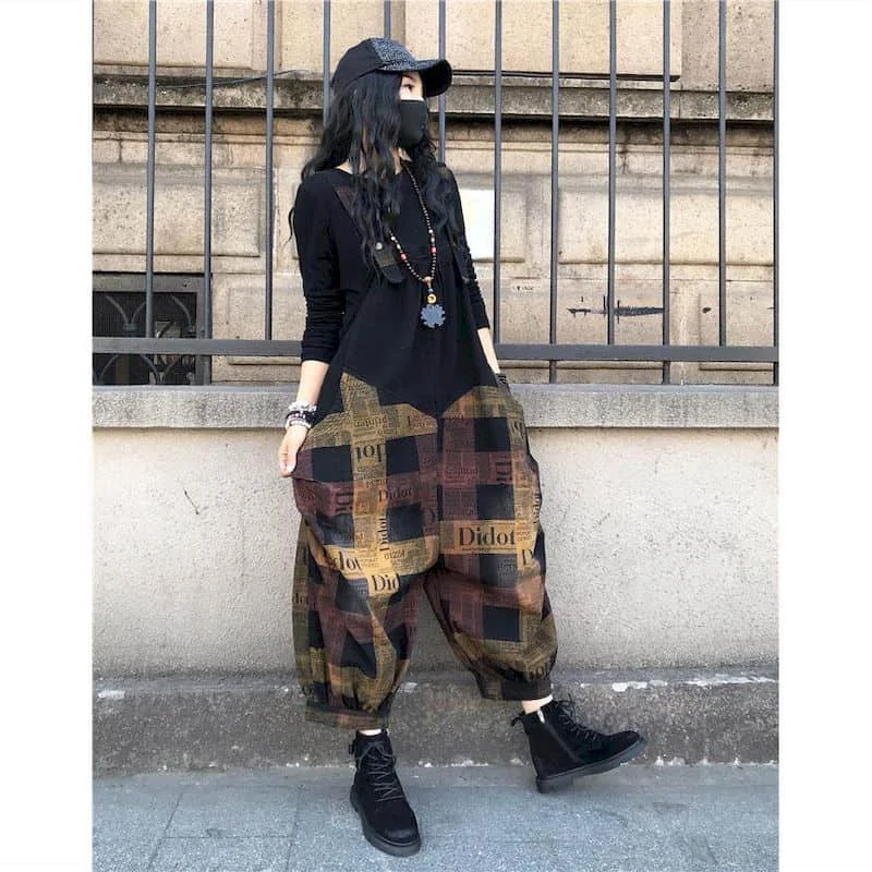 Denim Jumpsuits for Women Oversized Korean Style Harajuku Baggy Pants One Piece Outfit Women Rompers Casual Vintage Playsuits