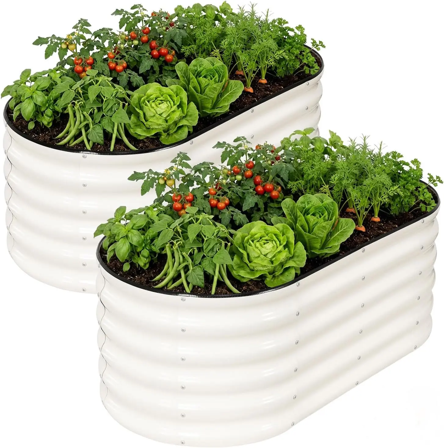 

Оцинкованные металлические грядки для сада, высотой 17 дюймов, большие стальные грядки для выращивания растений на открытом воздухе