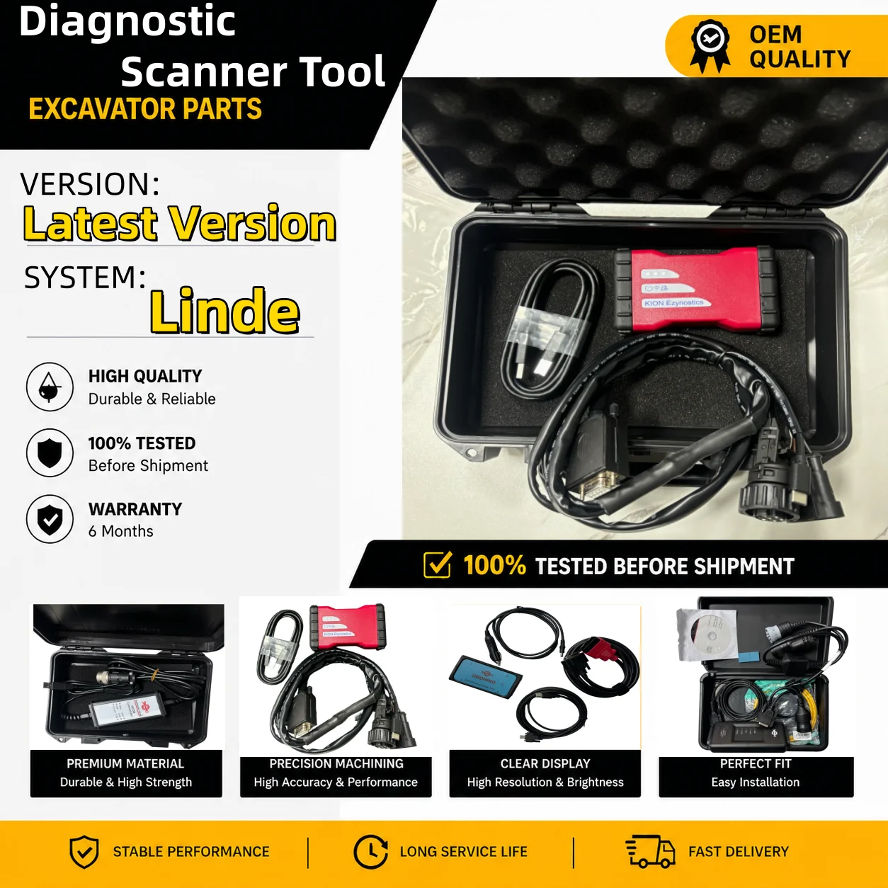 New Linde Diagnostic Tool for Electric Forklift New Version Diesel Engine Scanner ECU Reset Tool 12V 24V Injector Tester