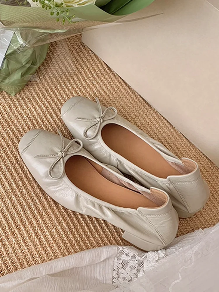 women's-ballet-flat-shoes-round-toe-soft-leather-mid-high-heel-knot-slip-on-fashionable-korean-style-casual-shoes