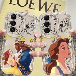 Beauty and the Beast Cream Phone Case For Samsung A 73 72 55 54 53 52 51 50 35 34 33 32 31 30 50S 52S 30S Funda Shell Soft Cover