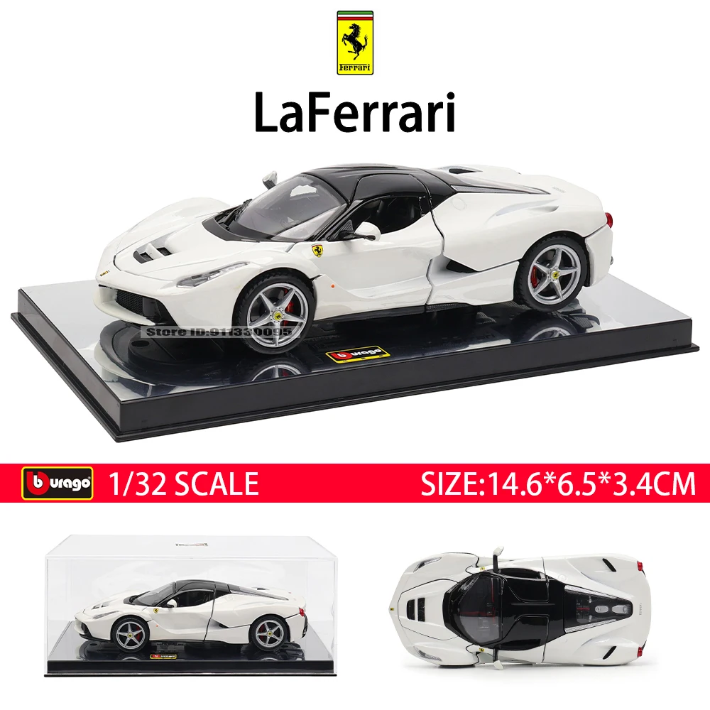 Bburago 1:32 Ferrari SF90 Shelby GT500 Lamborghini alloy die cast series car model with lighting