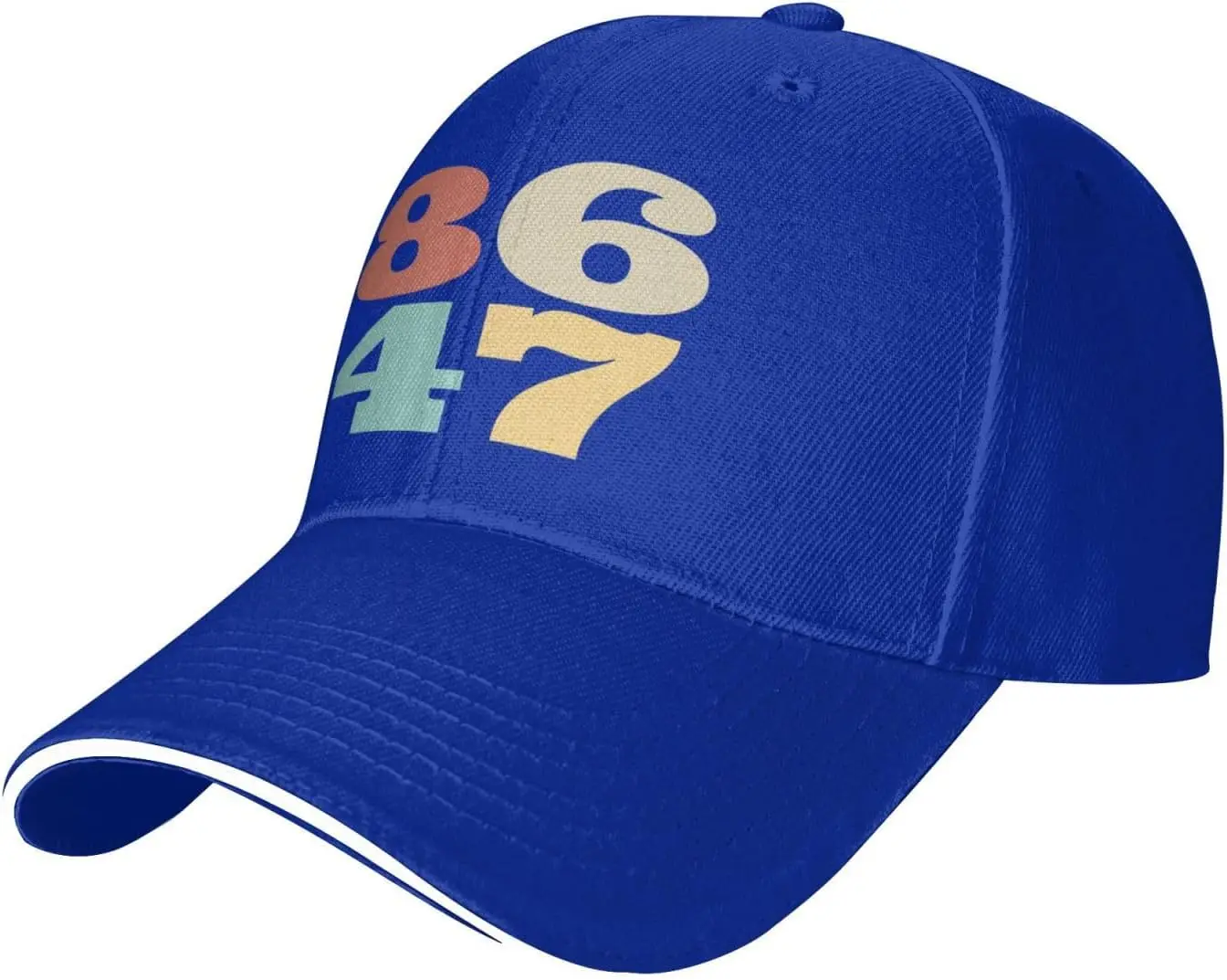 86 47 Numbers Graphic Baseball Cap Polyester Adjustable Outdoor Sports Dad Hat Unisex