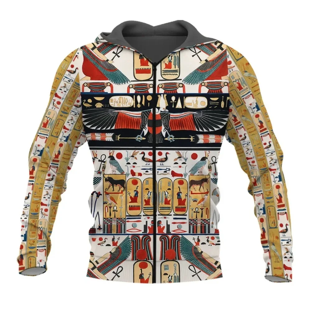 XS-7XL Mysterious retro ancient egypt Pharaoh totem 3d hoodies/Sweatshirt Winter autumn funny long selvee streetwear 2