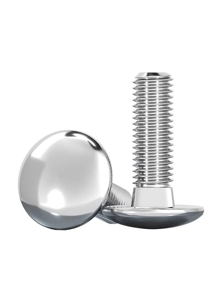 316 الفولاذ المقاوم للصدأ نصف دائري ساحة الرقبة المسمار القبة المدرب الترباس رئيس مستدير ساحة الرقبة النقل المسمار القبة الترباس M6 M8 M10 M12