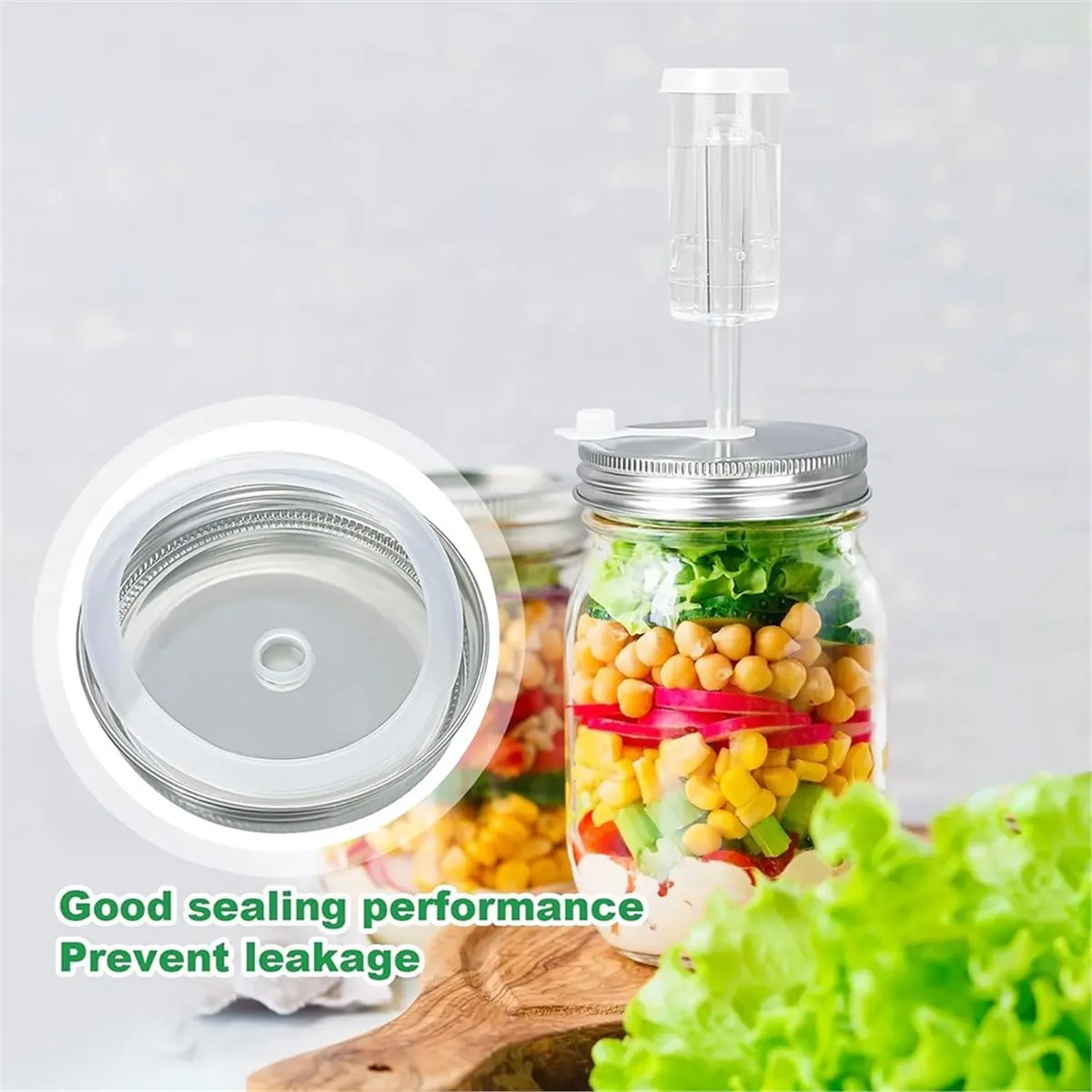 2026 New Fermentation Kit - 2 Upgraded Lids & 2 Glass Weights for 86MM Wide Mouth Jars, Ideal for Sauerkraut