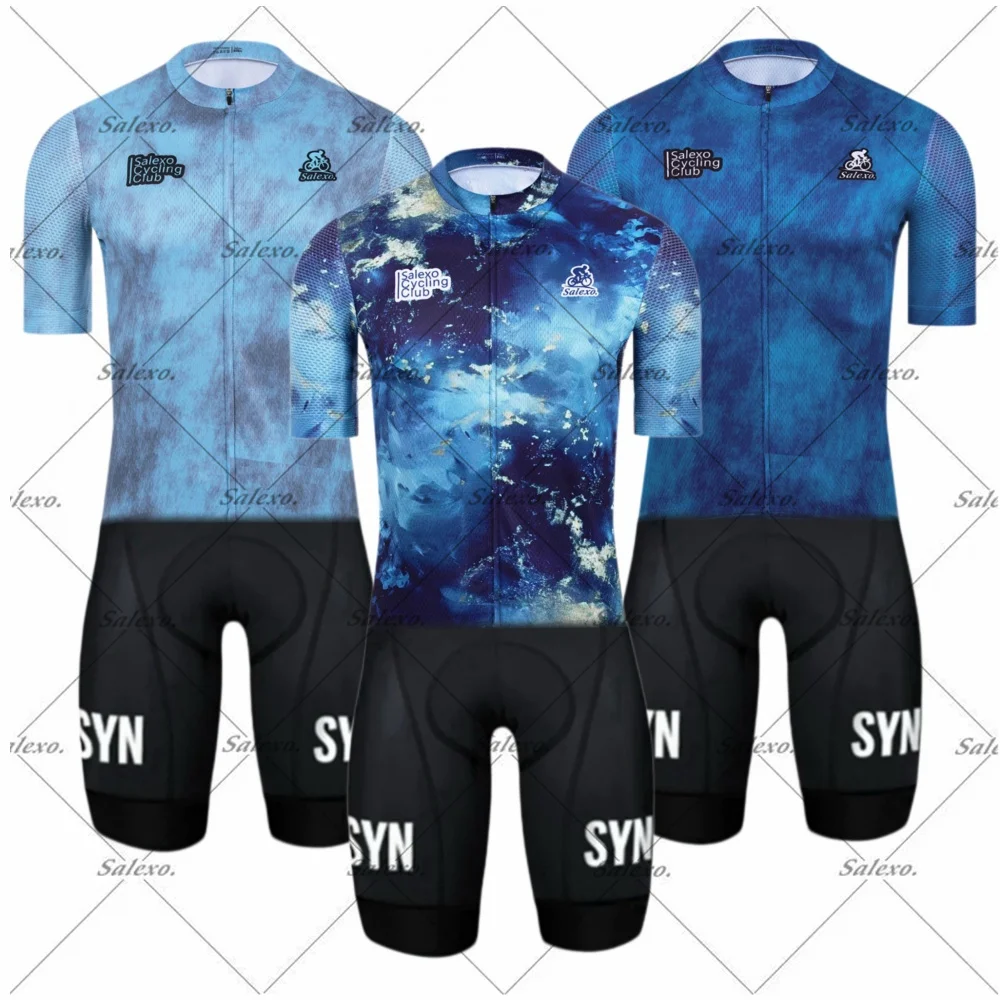 

LASER CUT 2025 Salexo SYN Skinsuit Cycling Short Sleeved Jumpsuit TEAM Bodysuit SHORT Cycling Jersey Bike Maillot Ropa Ciclismo