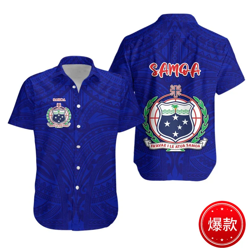 Small Size 3D Print American Samoa IndependenceDay Shirts For Men Samoa Emblem Graphic Shirts Blouses Women Shirt Mens Clothing