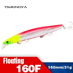 TSURINOYA 163mm 31g Floating Minnow Fishing Lure STINGER DW110 160F Ultra-long Casting Seabass Piura Sea Fishing Lure