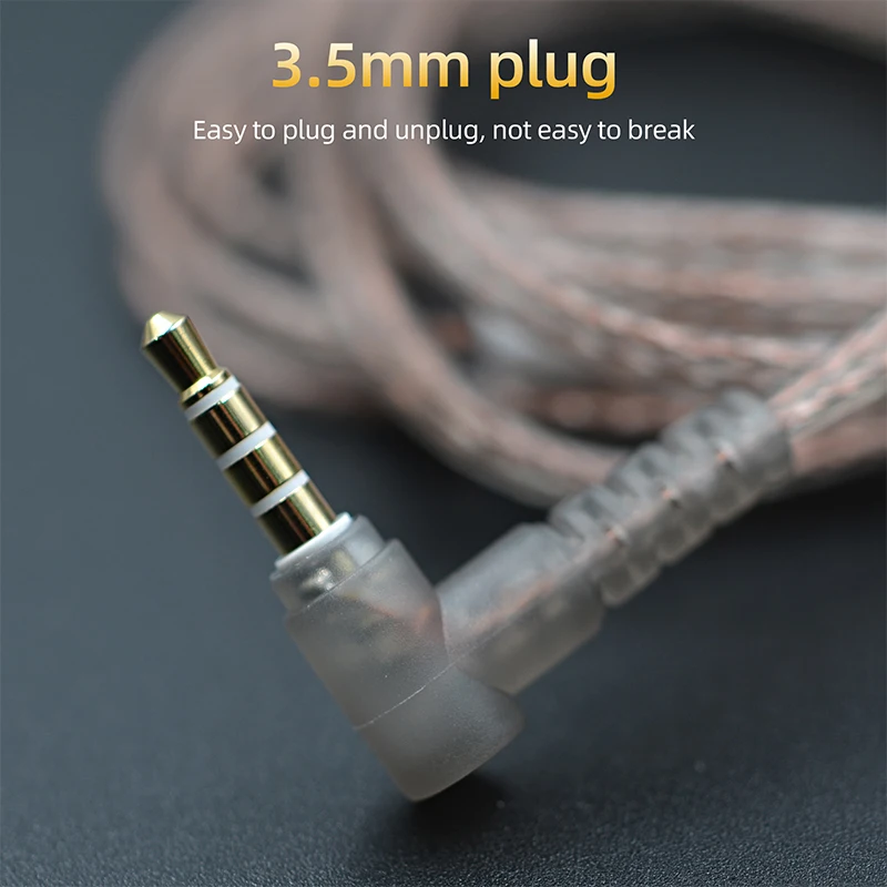 KZ Original Headphone 3.5mm/TypeC OFC Silver-Plated Upgrade Cable With Mic Earphone Wire For Castor/EDXLite/Krila/ZS10 PRO/ZSN image 4