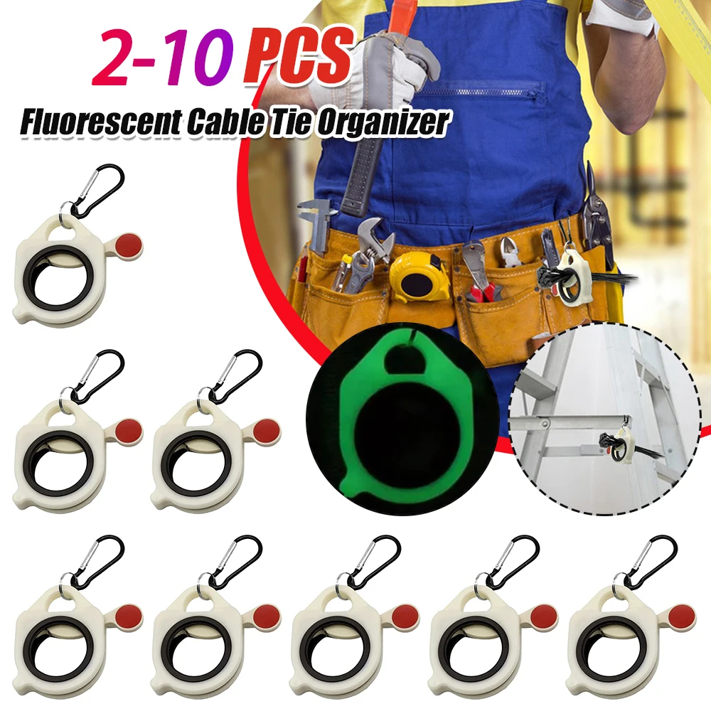 

Флуоресцентный органайзер для кабельных стяжек, многоразовые электрические стяжки, зажим для проводов, портативный держатель стяжек на молнии, композиция