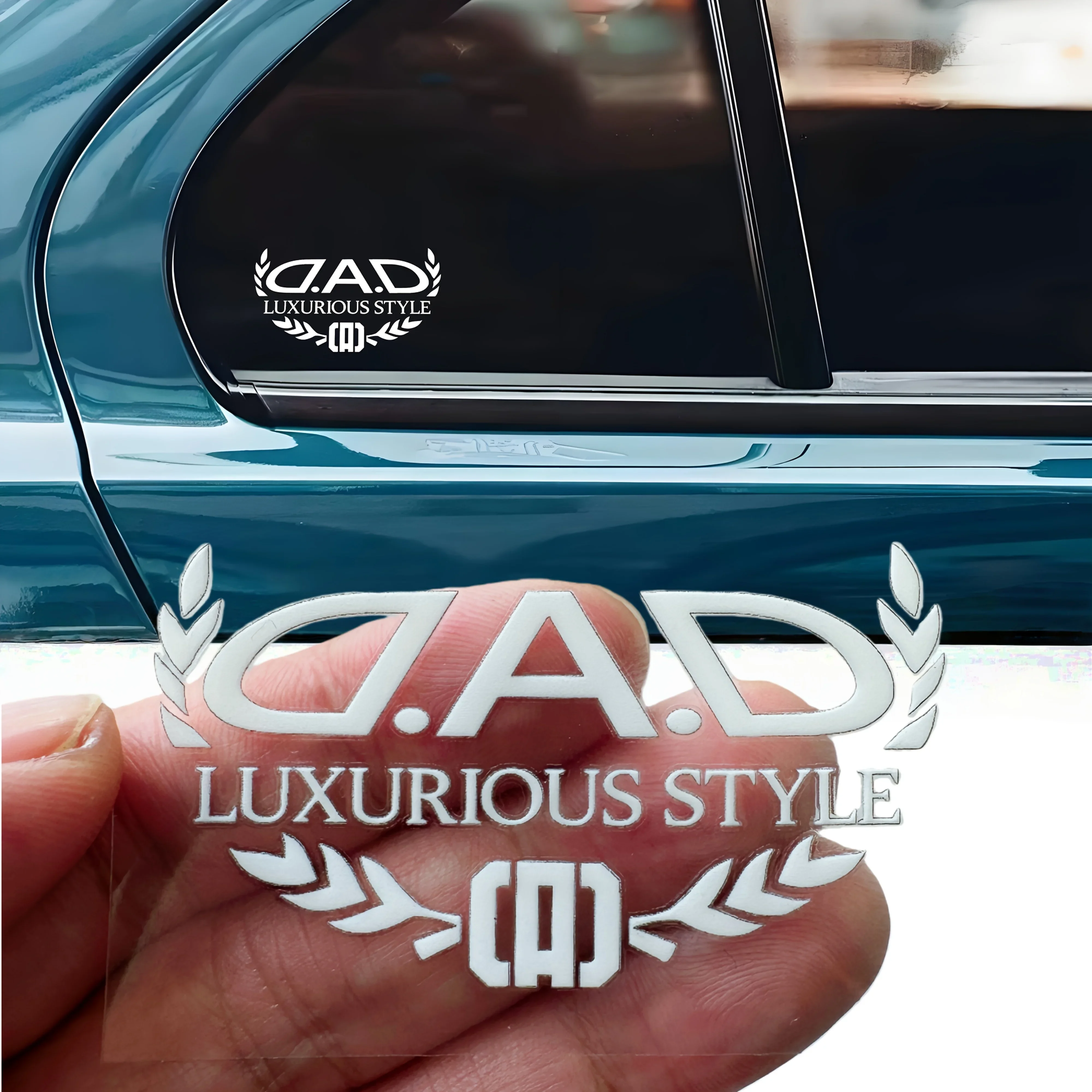 

Luxurious Style Laurel Wreath Stickers Waterproof Vinyl Decals for Car Body Decor Black White Silver Multi-color