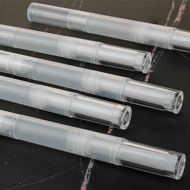 20/30/50/100Pcs 3ml Nail Oil Polish Transparent Twist Pen Tubes with Brush Empty Cosmetic Lip Gloss Applicators Nail Brush Tool