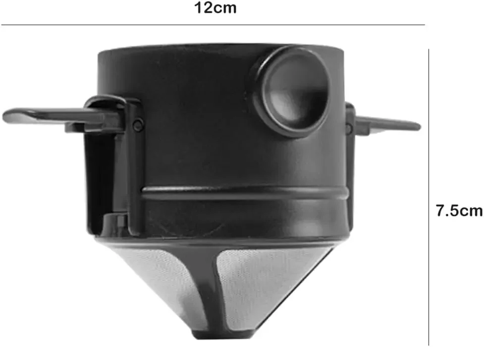 Portable Coffee Filter Maker Stainless Steel Holder Reusable Paperless Pour Over Cup Dripper