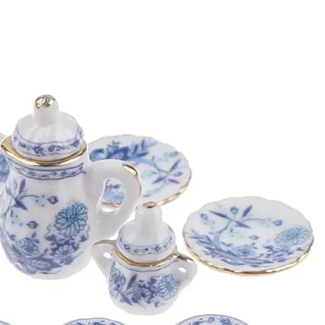 

15Pcs 1:12 Dollhouse Miniature Tableware Porcelain Ceramic Tea Cup Model Furniture Accessories For Doll House Decor Toys Gift