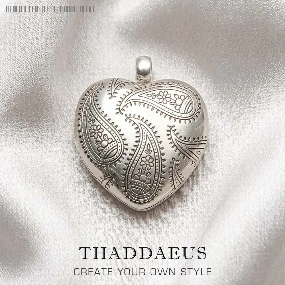 Wisiorek duże serce medalion, 2021 wiosna Brand New Fine Jewelry europa 925 Sterling srebrne akcesoria romantyczny prezent dla kobiety