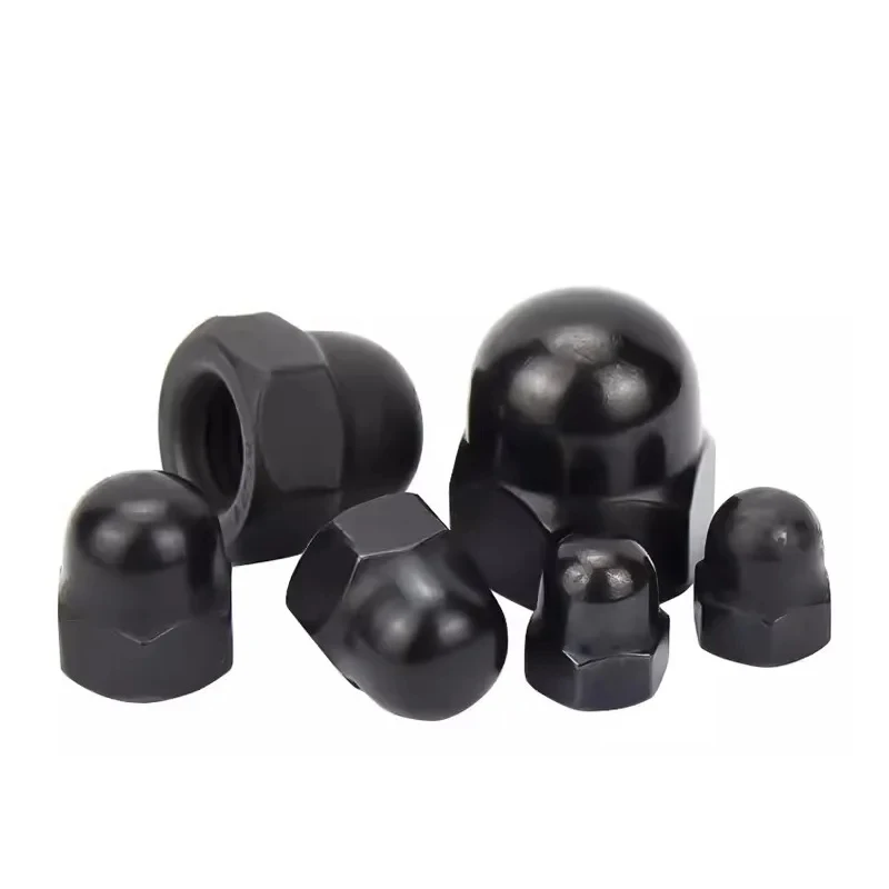 

M3-M20 Black 304 Stainless Steel Acorn Cap Nuts / Decorative Dome Nuts for Furniture & Automotive Applications